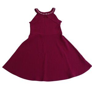 The Childrens Place Fit and Flare Sleeveless Dress Girls Size M 7 8 Beaded Neckl